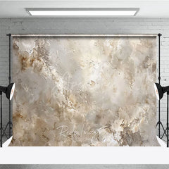 Aperturee - Aperturee Abstract Textured Beige and Brown Photography Backdrop Distressed Stucco Wall Rustic Studio Prop for Portraits