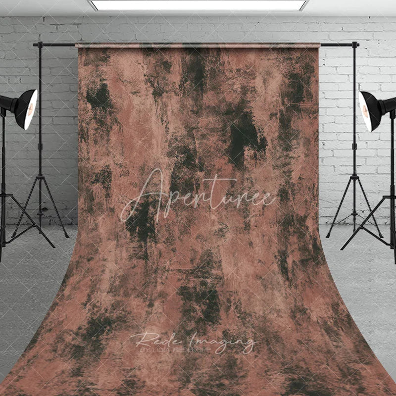 Aperturee - Aperturee Abstract Textured Dark Brown and Reddish-Brown Sweep Backdrop Rustic Grunge Painterly Photo Background for Portraits
