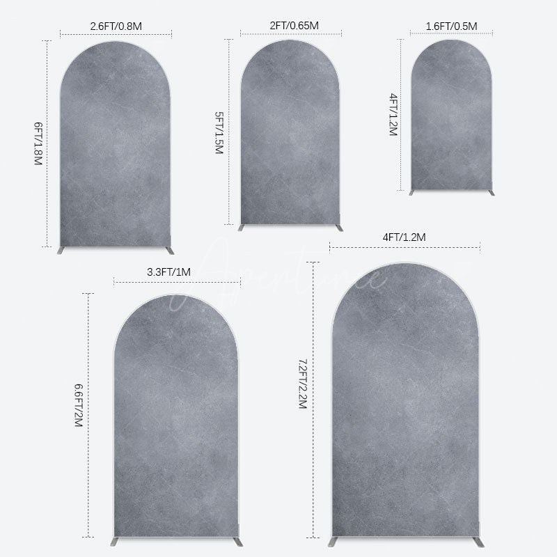 Aperturee - Aperturee Abstract Textured Gray Cement Wall Arch Backdrop