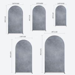 Aperturee - Aperturee Abstract Textured Gray Cement Wall Arch Backdrop