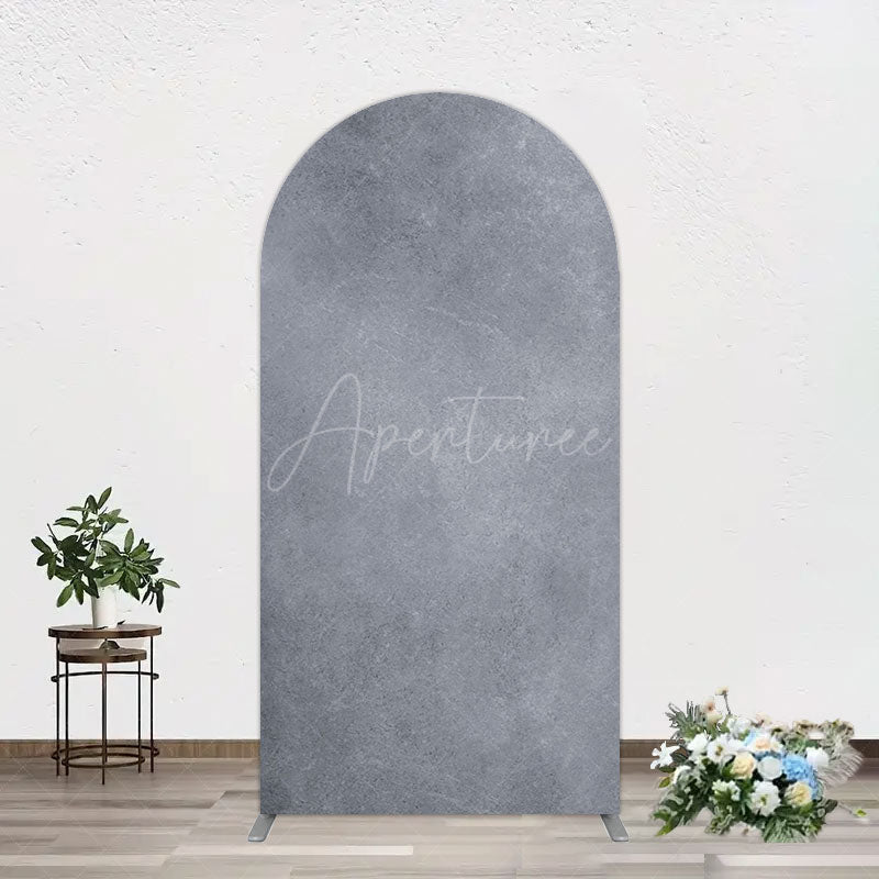 Aperturee - Aperturee Abstract Textured Gray Cement Wall Arch Backdrop