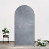 Aperturee - Aperturee Abstract Textured Gray Cement Wall Arch Backdrop