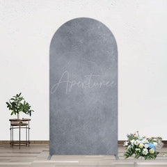 Aperturee - Aperturee Abstract Textured Gray Cement Wall Arch Backdrop