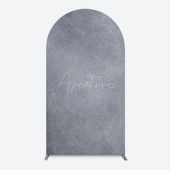 Aperturee - Aperturee Abstract Textured Gray Cement Wall Arch Backdrop