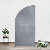 Aperturee - Aperturee Abstract Textured Gray Cement Wall Half Moon Arch Backdrop