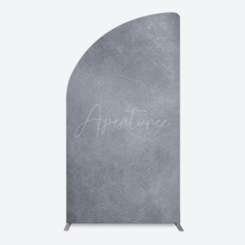 Aperturee - Aperturee Abstract Textured Gray Cement Wall Half Moon Arch Backdrop