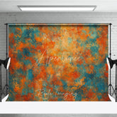 Aperturee - Aperturee Abstract Textured Orange Teal Blue Photography Backdrop Artistic Distressed Photo Studio Portrait