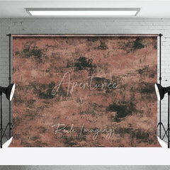 Aperturee - Aperturee Abstract Textured Photography Backdrop Distressed Reddish Brown and Dark Grey Tones Vintage Fine Art Style