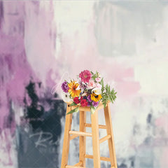 Aperturee - Aperturee Abstract Textured Photography Backdrop featuring Purple Pink White and Grey Brushstrokes Modern Artistic Style