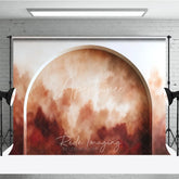 Aperturee - Aperturee Abstract Textured Photography Backdrop with Warm Earthy Tones and Elegant Arch Design Ideal for Portrait Studio