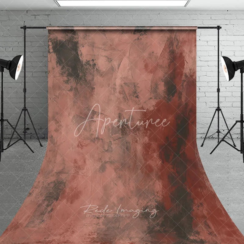 Aperturee - Aperturee Abstract Textured Terracotta and Rust Sweep Backdrop Painterly Distressed Fine Art Studio Prop