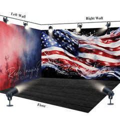 Aperturee - Aperturee Abstract Usa Flag Independence Day Room Set Backdrop