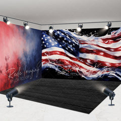 Aperturee - Aperturee Abstract Usa Flag Independence Day Room Set Backdrop
