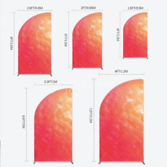 Aperturee - Aperturee Abstract Watercolor Gradient Half Moon Arch Backdrop Red and Orange Sunset Style Birthday Party Photo Background