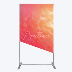 Aperturee - Aperturee Abstract Watercolor Gradient Rectangle Backdrop Red and Orange Sunset Style Birthday Party Photo Background