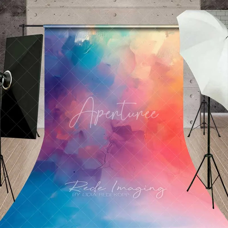 Aperturee - Aperturee Abstract Watercolor Gradient Sweep Photo Backdrop Soft Pastel Color Blur Background Art Studio Texture Floor Prop
