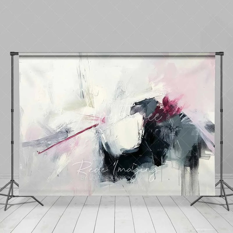 Aperturee - Aperturee Abstract White Grey and Pink Oil Painting Texture Backdrop Artistic Grunge Portrait Photography Background