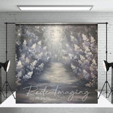 Aperturee - Aperturee Abstract White Misty Blossoms Photography Backdrop