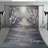 Aperturee - Aperturee Abstract White Misty Blossoms Sweep Photo Backdrop