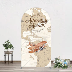 Aperturee - Aperturee Adventure Awaits Hot Air Balloon Map Arch Backdrop