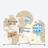 Aperturee - Aperturee Adventure Awaits Hot Air Balloon Map Arch Backdrop