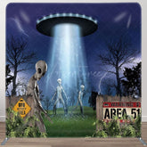 Aperturee - Aperturee Alien Forest Halloween Night Square Tension Backdrop