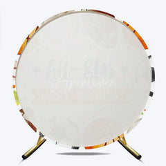 Aperturee - Aperturee All-Star Happy Birthday Sports Balls Round Backdrop with Basketball Football and Soccer for Kids Party Decor