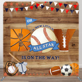 Aperturee - Aperturee All Star Wooden Baby Shower Square Tension Backdrop