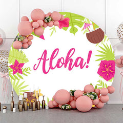 Aperturee Aperturee Aloha Hawaii Tropical Baby Shower Round Backdrop