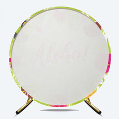 Aperturee Aperturee Aloha Hawaii Tropical Baby Shower Round Backdrop