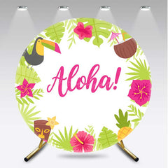Aperturee Aperturee Aloha Hawaii Tropical Baby Shower Round Backdrop