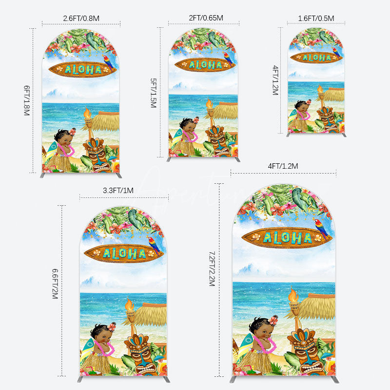 Aperturee - Aperturee Aloha Hawaiian Summer Beach Birthday Arch Backdrop
