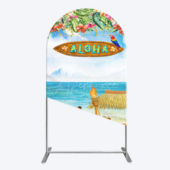 Aperturee - Aperturee Aloha Hawaiian Summer Beach Birthday Arch Backdrop