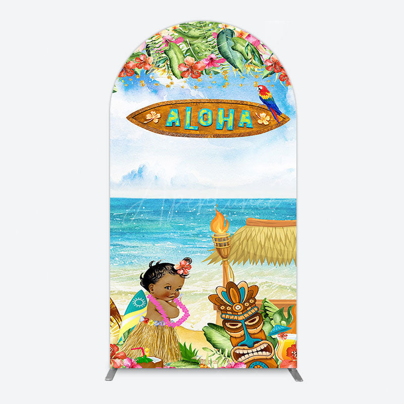 Aperturee - Aperturee Aloha Hawaiian Summer Beach Birthday Arch Backdrop