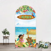 Aperturee - Aperturee Aloha Hawaiian Summer Beach Birthday Arch Backdrop