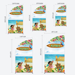 Aperturee - Aperturee Aloha Hawaiian Summer Beach Birthday Half Moon Arch Backdrop