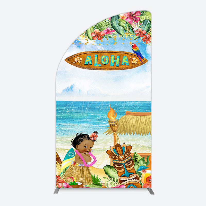 Aperturee - Aperturee Aloha Hawaiian Summer Beach Birthday Half Moon Arch Backdrop
