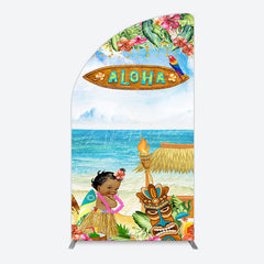 Aperturee - Aperturee Aloha Hawaiian Summer Beach Birthday Half Moon Arch Backdrop