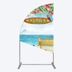 Aperturee - Aperturee Aloha Hawaiian Summer Beach Birthday Half Moon Arch Backdrop