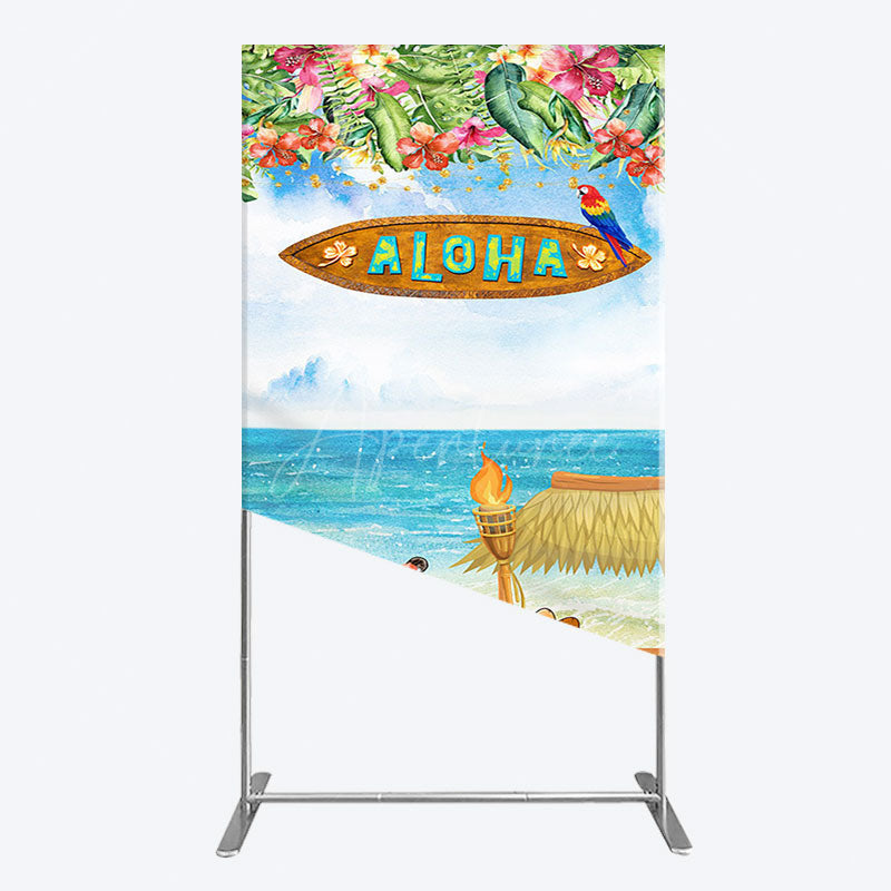 Aperturee - Aperturee Aloha Hawaiian Summer Beach Birthday Rectangle Backdrop