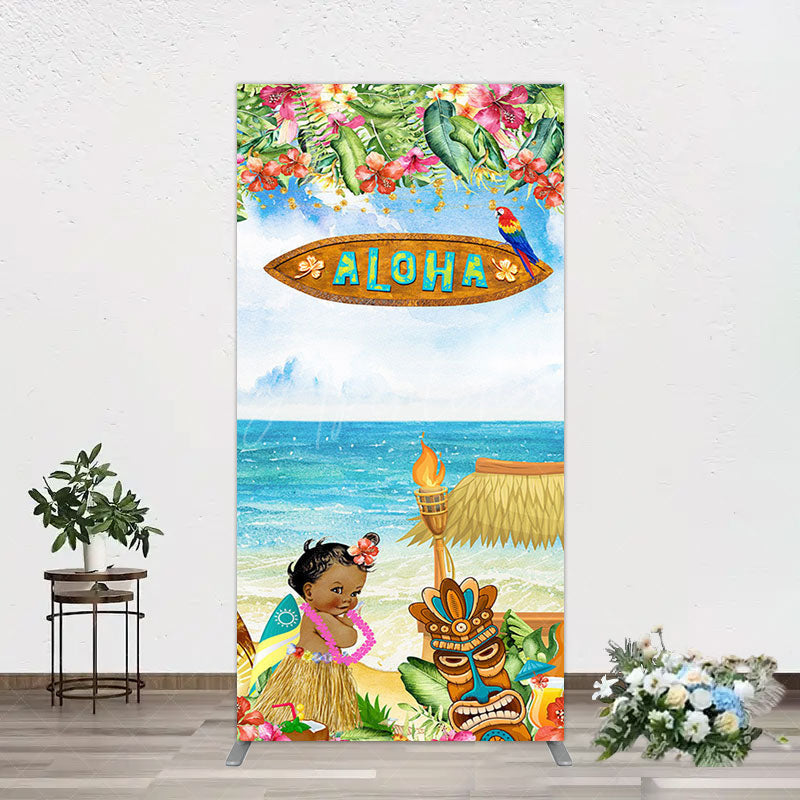 Aperturee - Aperturee Aloha Hawaiian Summer Beach Birthday Rectangle Backdrop