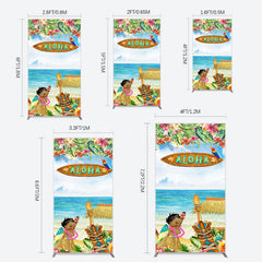 Aperturee - Aperturee Aloha Hawaiian Summer Beach Birthday Rectangle Backdrop