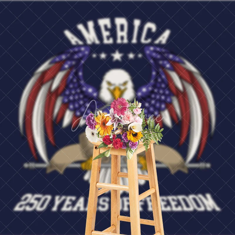 Aperturee - Aperturee America 250 Years of Freedom Eagle Shield Backdrop 1776 to 2026 Patriotic Independence Background