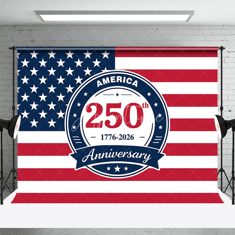 Aperturee - Aperturee America 250th Anniversary USA Flag Backdrop 1776 to 2026 Independence Day Party Celebration Background