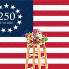 Aperturee - Aperturee American 250th Anniversary Thirteen Stars USA Flag Backdrop 1776 to 2026 Patriotic Party Background