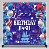 Aperturee - Aperturee American Flag Balloon Custom Photo Birthday Backdrop