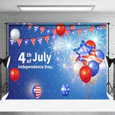 Aperturee - Aperturee American Flag Balloon Star July 4th Holiday Backdrop