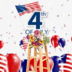 Aperturee - Aperturee American Flag Balloons Independence Day Backdrop