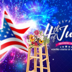 Aperturee - Aperturee American Flag Stars Celebration Holiday Backdrop