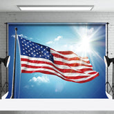 Aperturee - Aperturee American Flag Under The Sky Sunshine Photo Backdrop